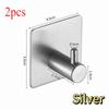 Self Adhesive Waterproof Stainless Steel Hooks Towel Clothes Rack Hangers Bathroom Kitchen Organizer Hooks Organizer Hooks