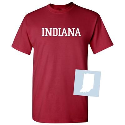 NCAA Indiana Hoosiers Basic Block T Shirt & Indiana Vinyl Decal Bundle