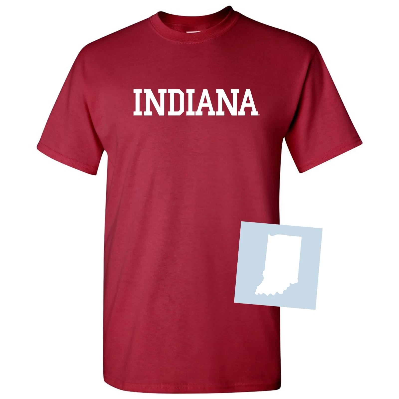 NCAA Indiana Hoosiers Basic Block T Shirt & Indiana Vinyl Decal Bundle 4XL