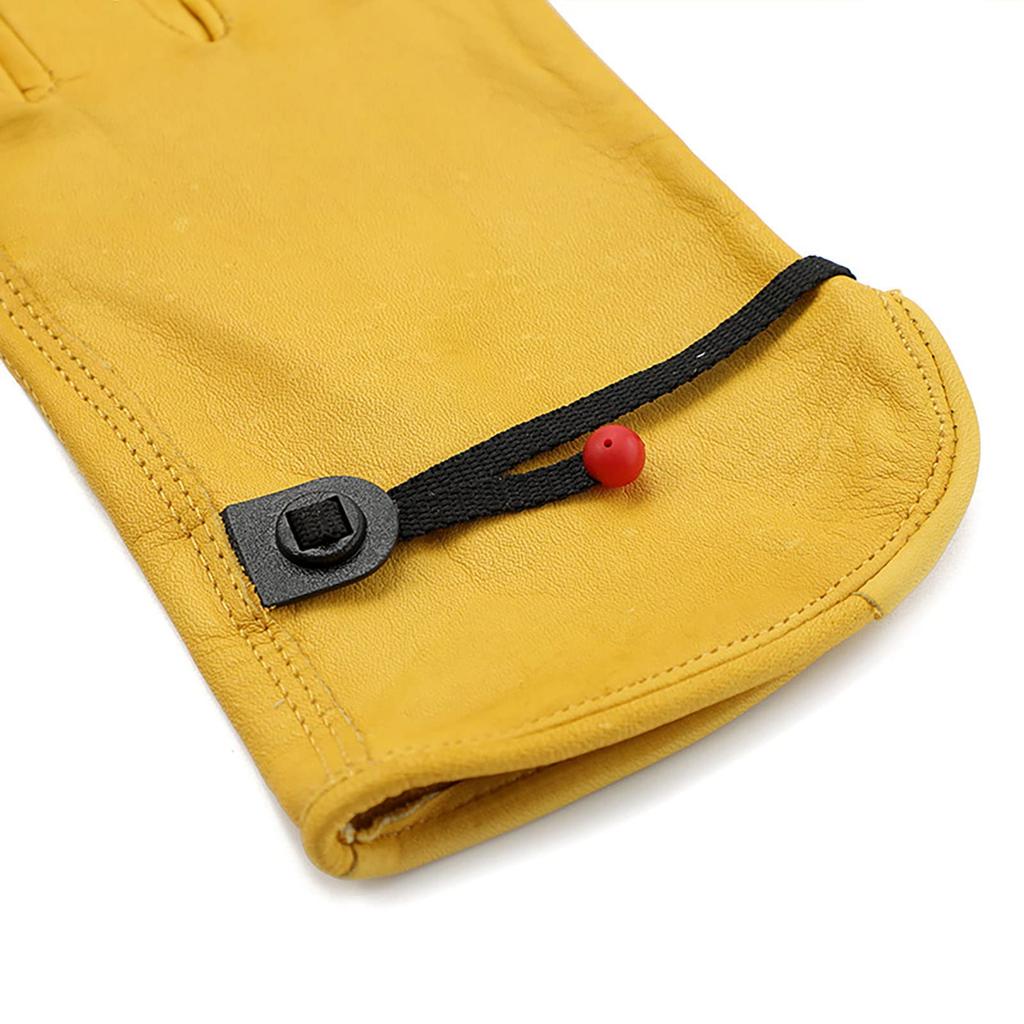 American Motorcycle Vintage Gloves Cowhide Leather Yellow Full Finger Gloves (M)