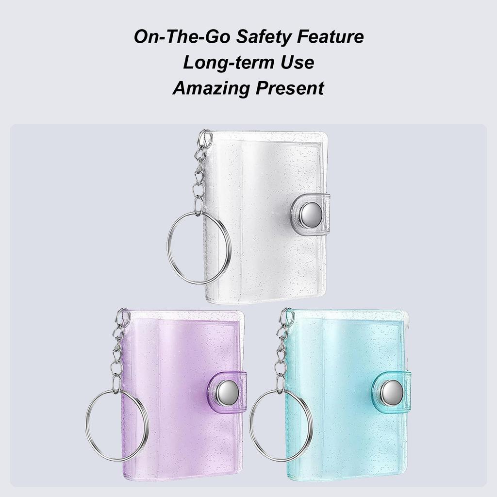 Mini Photo Album Keychain 5x3.5cm 2 Inch Photo Album Transparent Album Binder With 24 Pockets For Kids Wallet Backpack