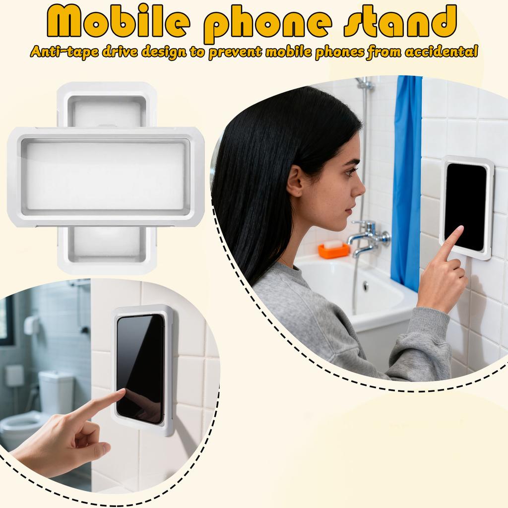 Shower Phone Holder 360° Rotating Wall-Mounted Phone Holder Ideal For Bathrooms, Bathtub Mirrors, And Kitchens A Gift Suitable For Both Men And Women