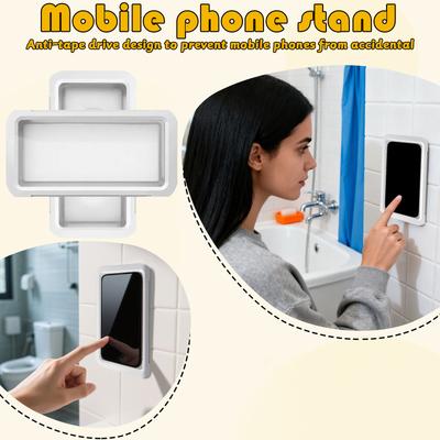 Soporte de Teléfono para Ducha Giratorio 360° Montado en la Pared Ideal Para Baños, Espejos de Bañera y Cocinas Un Regalo Adecuado Tanto Para Hombres Como Para Mujeres