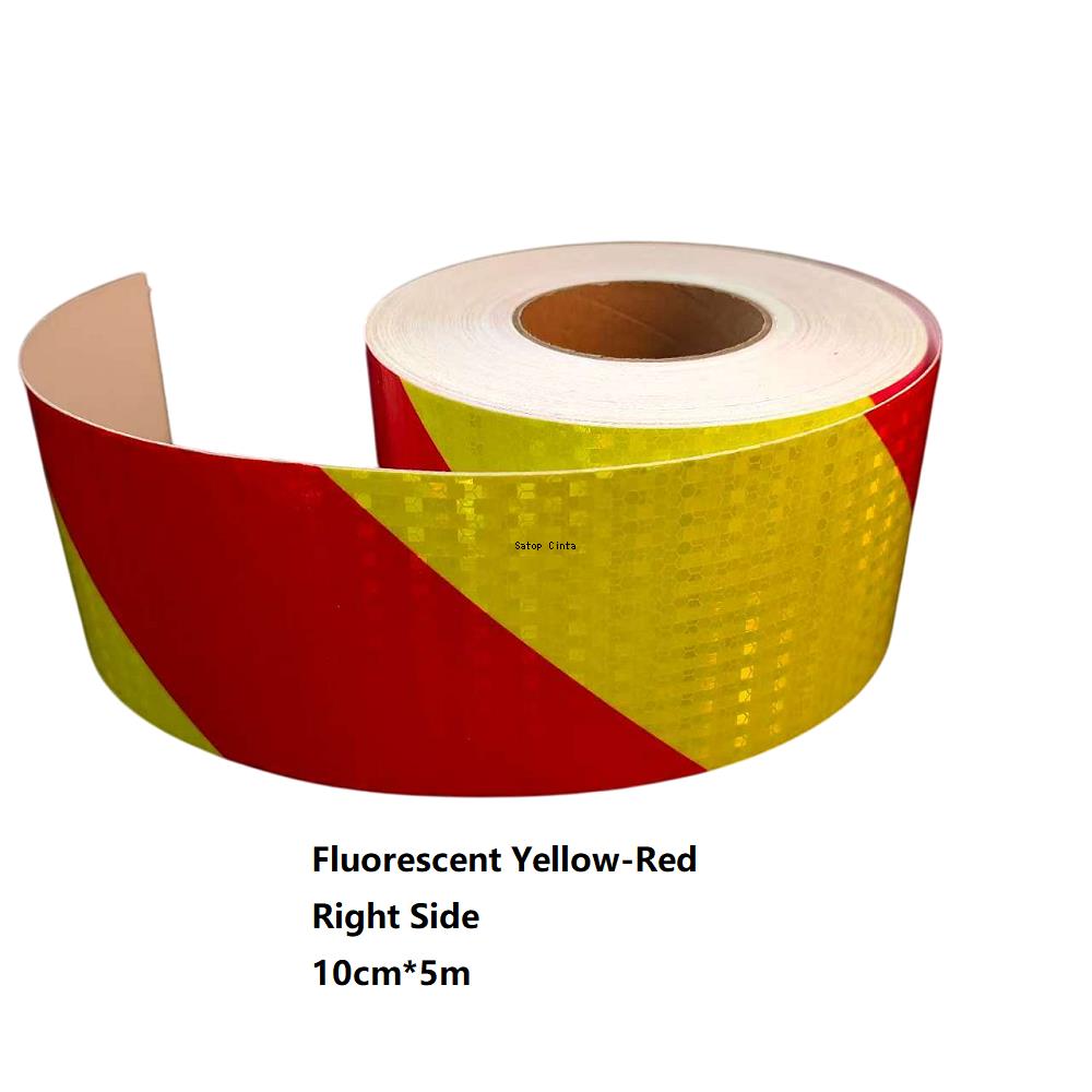 5cm/10cm/15cm/20cm*5M Fluorescent-Yellow-Red Reflective Car Sticker Right Twill Honeycomb PVC Reflector Material Waterproof Tape