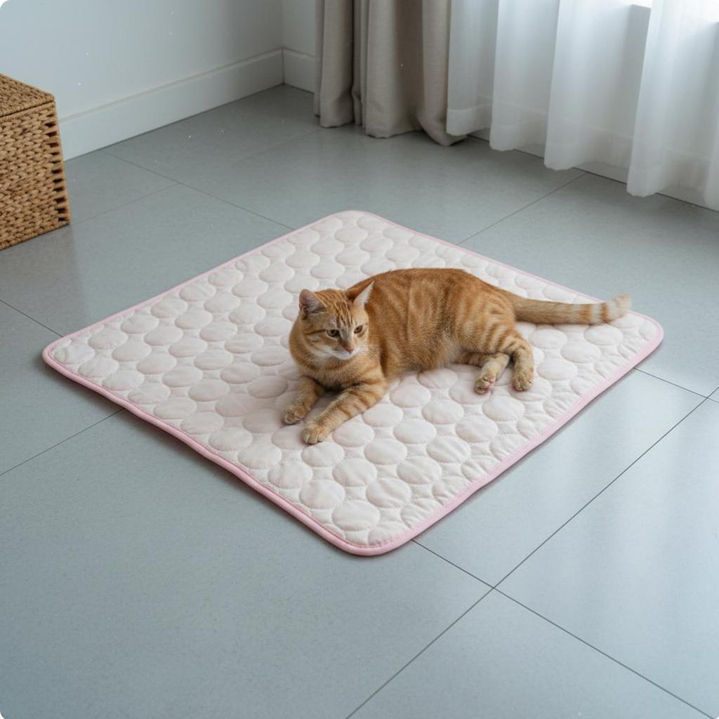 Pet Cooling Mat Breathable Dog Cooling Pad Lightweight for Felines, Summer