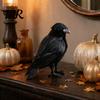 Uccelli Neri Artificiali Corvo Realistico Decorazione di Halloween, Statuetta Corvo Piumata Realistica Prop Accessori per Eventi a Tema per Casa Infestata, Ornamento Uccello