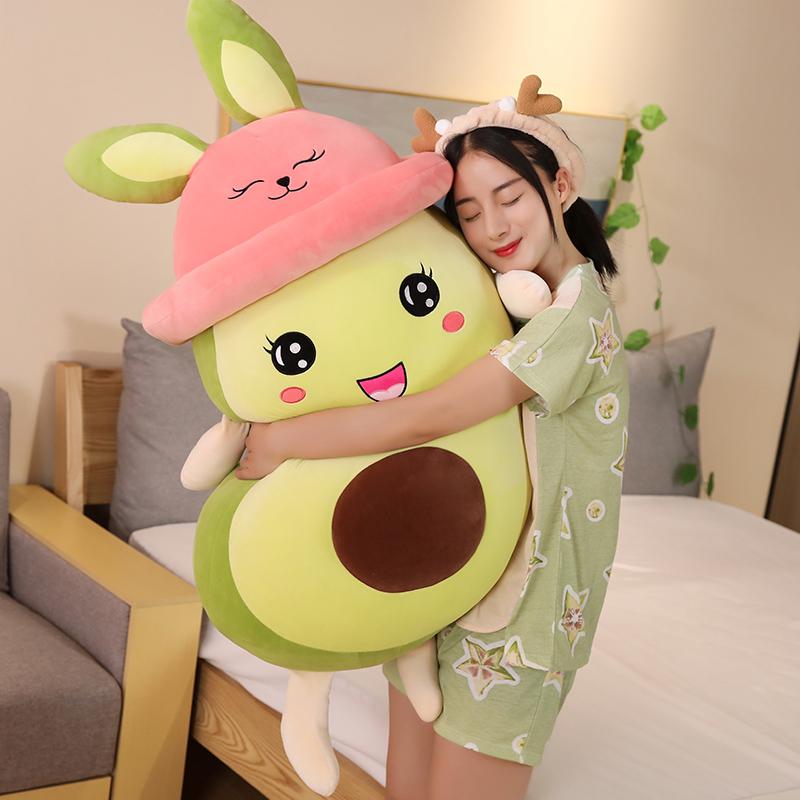60~120cm Squishy Avocado Frucht Plüschtier Daunenbaumwolle Ultra Weich Humanoide Puppe Rückenstütze Plüschtier Schlafbegleiter Geschenk