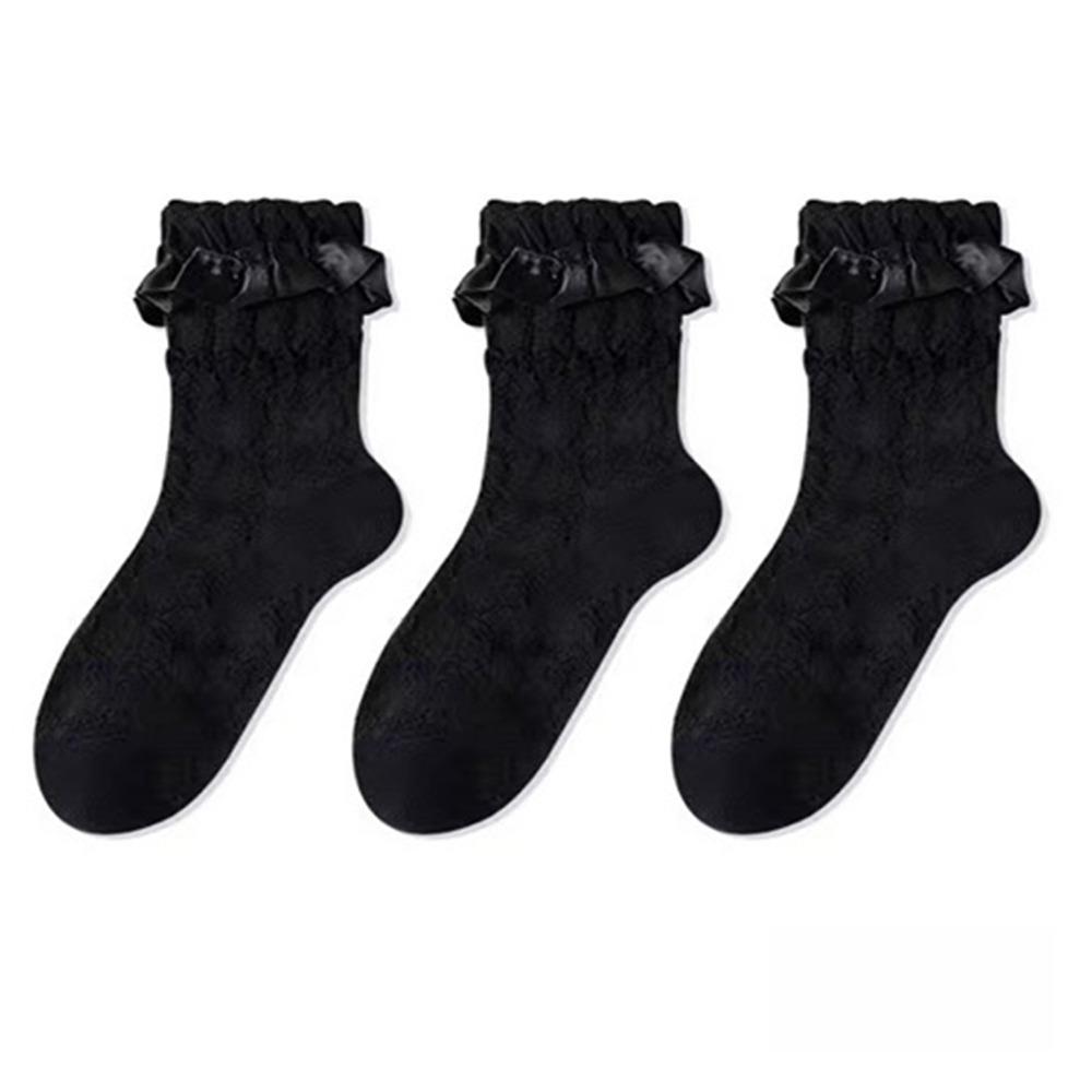 Cotton Mid-Calf Socks White Lace Princess Socks Sweet Lolita Socks  for Women