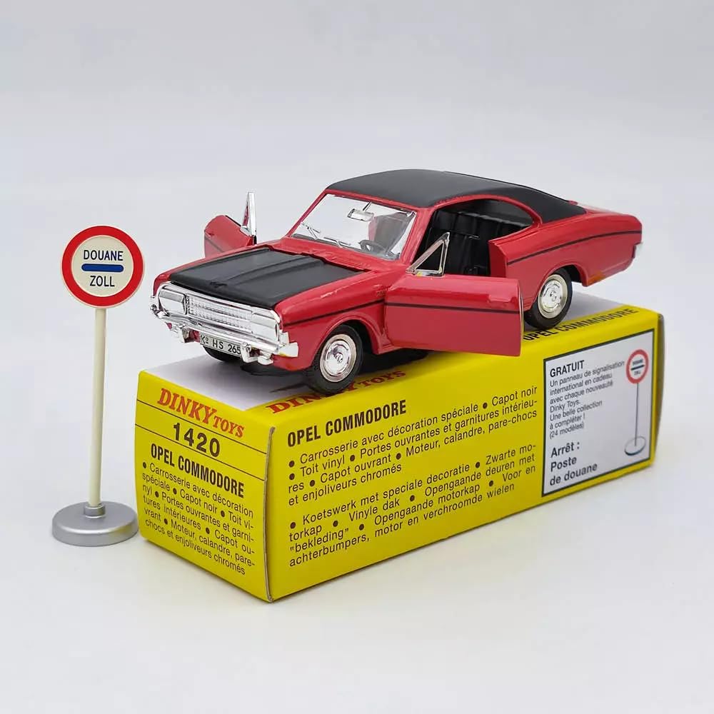 DINKY TOYS 1/43 Opel Commodore Coupe Red with Signage Commodore Coupe Reissue Miniature Car