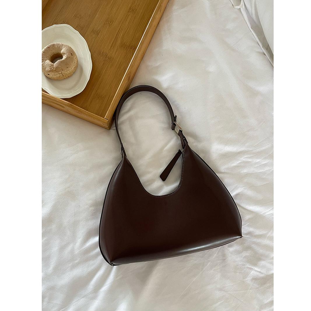 

Роскошная модная женская сумка Y2k, однотонная, полумесяц, подмышечная сумка-клатч, сумка-хобо в корейском стиле, дизайнерские сумки через плечо 2023 коричневый