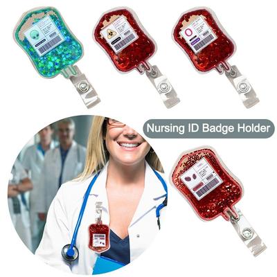 Glitter ID Badge Reels Retractable ID Badge Clip Gift Name Tag Holder