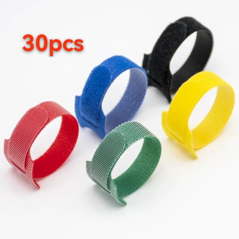 Releasable Cable Ties Black Nylon Loop and Hoop Fastener Tape Cord Straps Wire Organizer Multi-Purpose Bundling Wrap Tie
