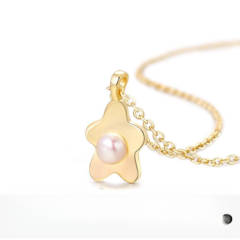 Einfache und niedliche Blumen-Perlenkette Temperamentvolle Geschenke für die Freundin Neue kleine Blumen-Collierkette