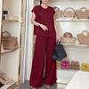 ZANZEA Women Short Sleeve Blouse and Long Pants Summer Casual Two Piece Sets