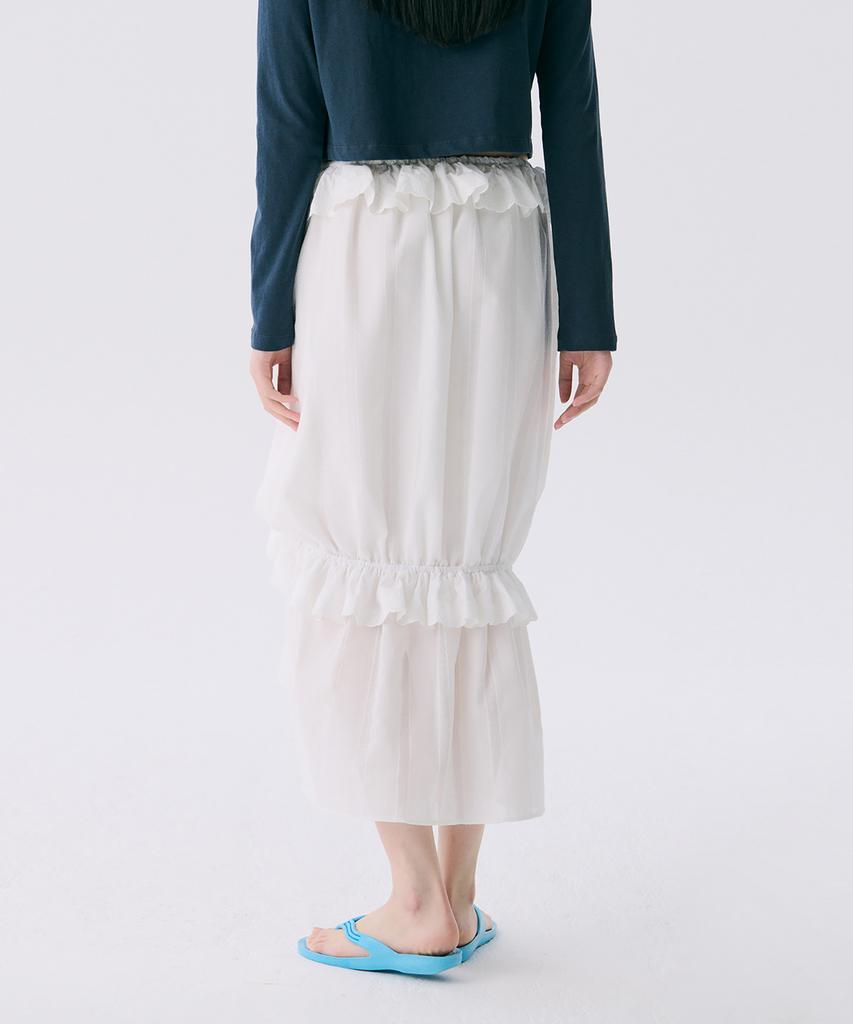 Jun Jun Space Vol12. Frill Long Skirt_White(Vol12. Frill Long Skirt_White