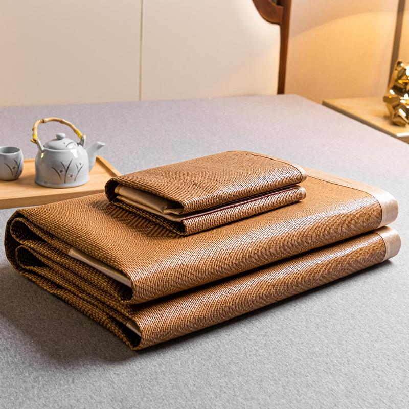 Naturalne Włókno Roślinne Chłodna Letnia Mata na Łóżko 90/120/150/180/200cm Maty z Rattanu Lodowego Antypoślizgowe Oddychające Chłodzące Prześcieradło Narzuty