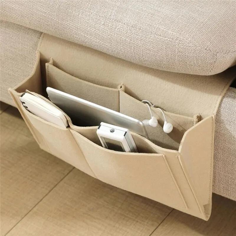 Bolsa de Cama para Bebé Fieltro Organizador de Almacenamiento de Noche para Cama Sofá Mando a Distancia de TV Colgante Organizador de Almacenamiento para Sofá Bolsillos Soporte para Cama