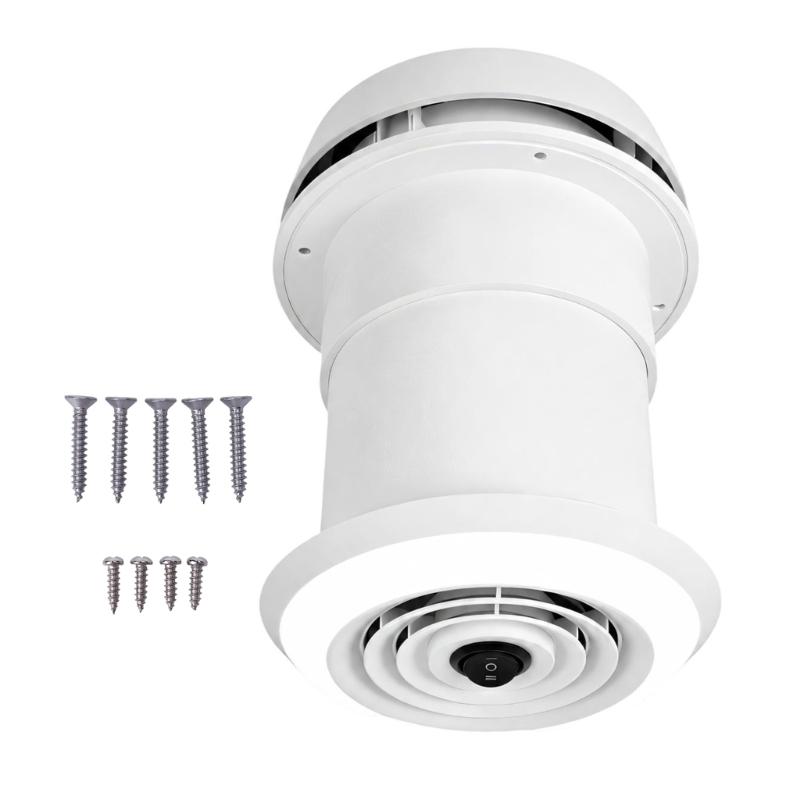 Motorhome Vent Light Assembly for Round Roof Opening, Roof Mounted Component with Integrated LED Using 12V Power