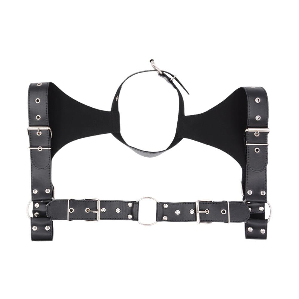 SM Cool Men's Clothes Binding Leather Sexy Clothes Stage Performance Toys Binding Clothing Armor