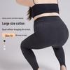 Large Black High-Waist Velvet Thickened Leggings - No-Crotch Slimming Pantyhose for Winter