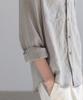 Dekkoloso Jacquard Texture Striped Linen Shirt [Ash Grey]