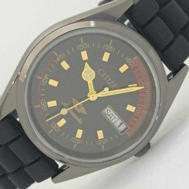 

REFURBISHED CITIZEN AUTOMATIC 8200 JAPAN MENS BLACK DIAL WATCH 010-a415156-2 Sku010-a415156