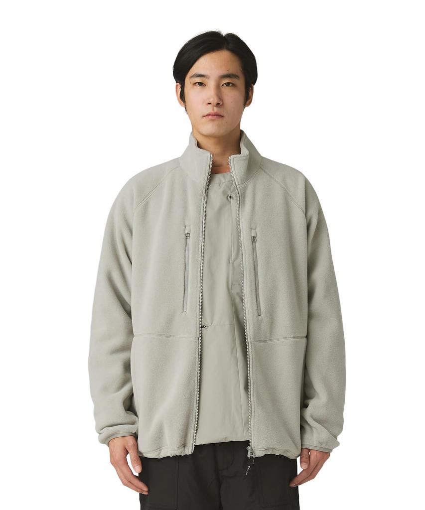 Snow Peak Fleece Jacket Light Size for Men and Women Water-Repellent JK-25AU020, Grey, L,