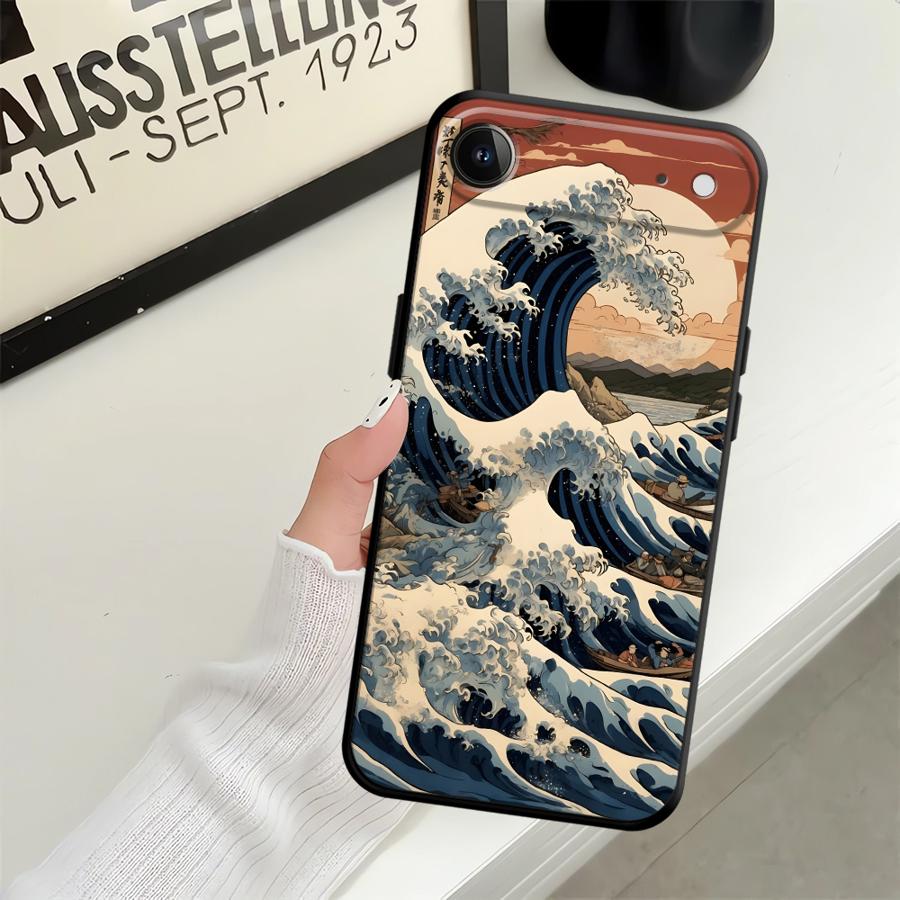Funda Phone Cover Case for Apple iPhone 17 Pro Max Air 14 11 16 15 Pro 7 8 13 XR XS MAX 12 Cartoon Wave