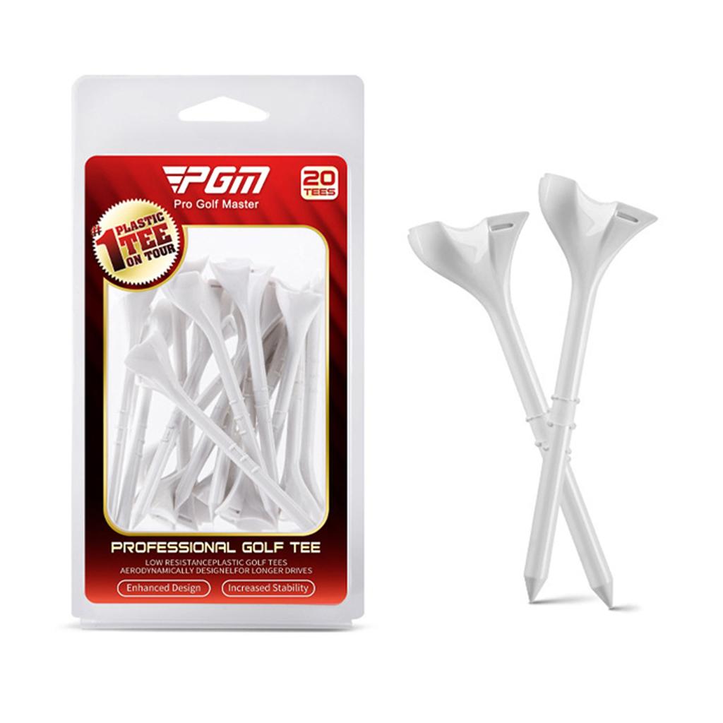 Golf Tees 10 Degree Angled Driver Tees with Alignment Arrows 83mm White Gray ABS Plastic 20 Pack for Driving Range Practice