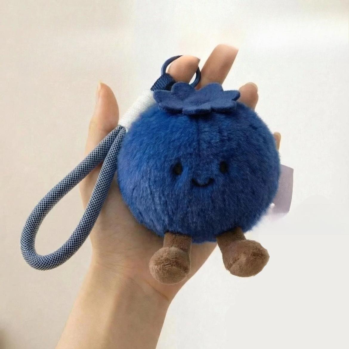 1PC new blueberry jam plush pendant cute cartoon doll keychain doll cute girl heart gift
