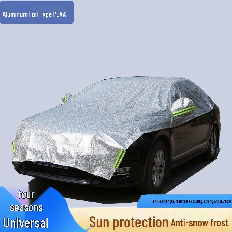 Universal All-Season Car Cover: Sun Shade, Windshield Protector, Dust & Snow Shield, Heat Insulation Hatchback Car