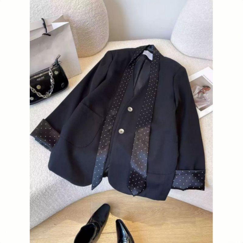 Women Black Blazer Autumn Slim Fit Stylish Office Jacket Fashionable Tailored Suit for Casual Wear
