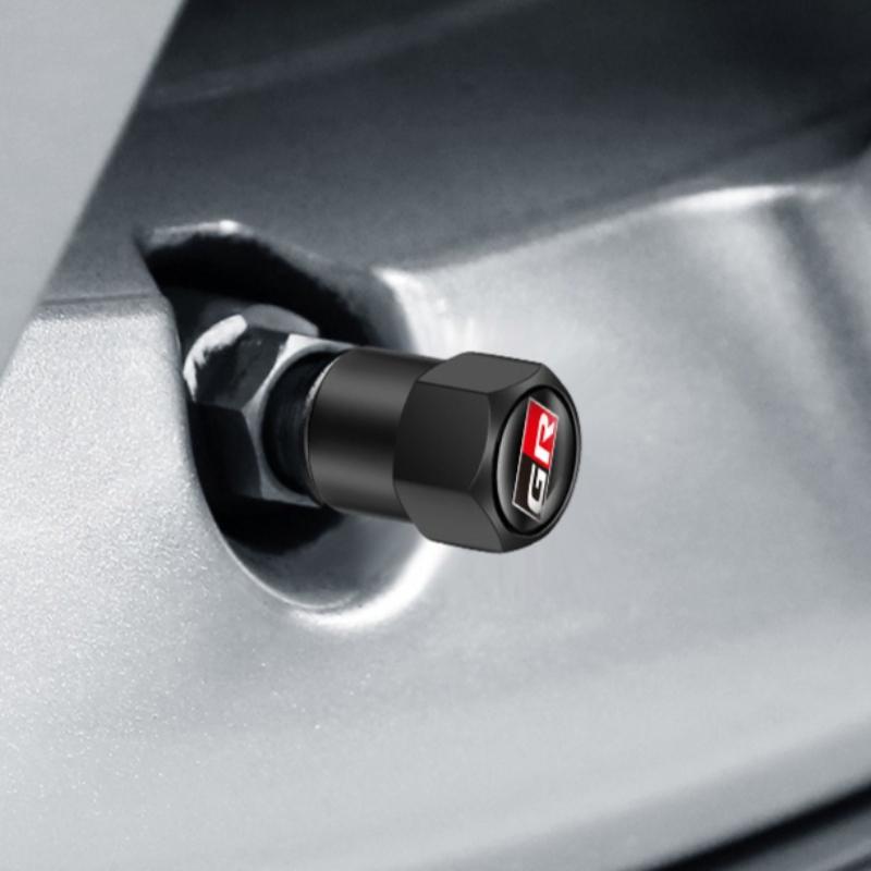 Car Metal Tire Valve Stem Caps Dustproof Covers 4Pcs Set for Toyota Corolla Yaris Hilux RAV4 C-HR Supra Decorative Accessories