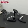 Mode Neu 2025 Pumps Pantoletten Damen Absätze Schuhe Luxus Mode Strasssteine Damen Runde Zehenpartie Schuhe Damen High Heels Schuhe Sandalen