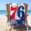 Custom Name Beach Towel 76ers Basketball Team Beach Towel, Soft Microfiber, Gift for Her/Him, Birthday, for Pool, Beach, Travel, Fan Gifts