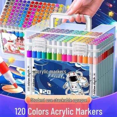 Pennarelli Acrilici Impermeabili - 48/60 Colori per Arte, Graffiti e Disegno - Ideali per Bambini e Studenti