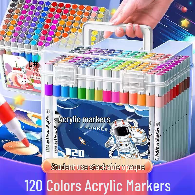 Pennarelli Acrilici Impermeabili - 48/60 Colori per Arte, Graffiti e Disegno - Ideali per Bambini e Studenti