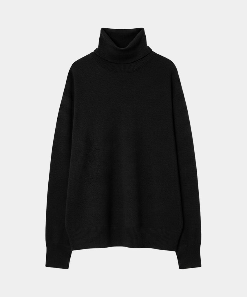 Jikeulib Essential Long Neck Turtleneck Tension Polo Knit T-Shirt 2 Colors