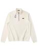 Felpa con cappuccio unisex in spugna con mezza zip ricamata e colletto alto