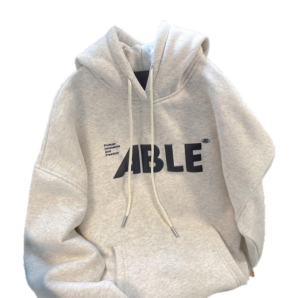 

Худи в американском ретро-стиле в гонконгском стиле, мужской осенне-зимний плащ с плюшевой подкладкой XXL