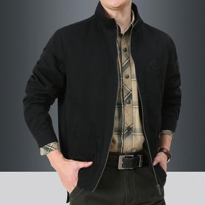 Men's New Jacket Men's Jacket Spring and Autumn Large Size Loose Casual Top Stand Collar Work Jacket