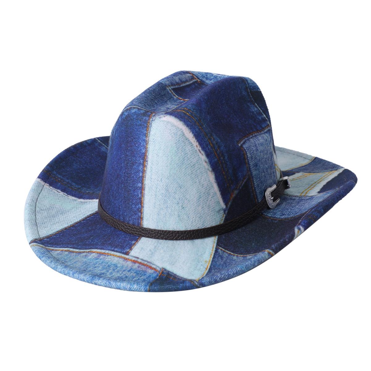 Ripped Cowboy Hat Panama Hat Autumn And Winter Women S Men S Western Cowboy Hat Party Hat Wide Brim Hat M55-58cm