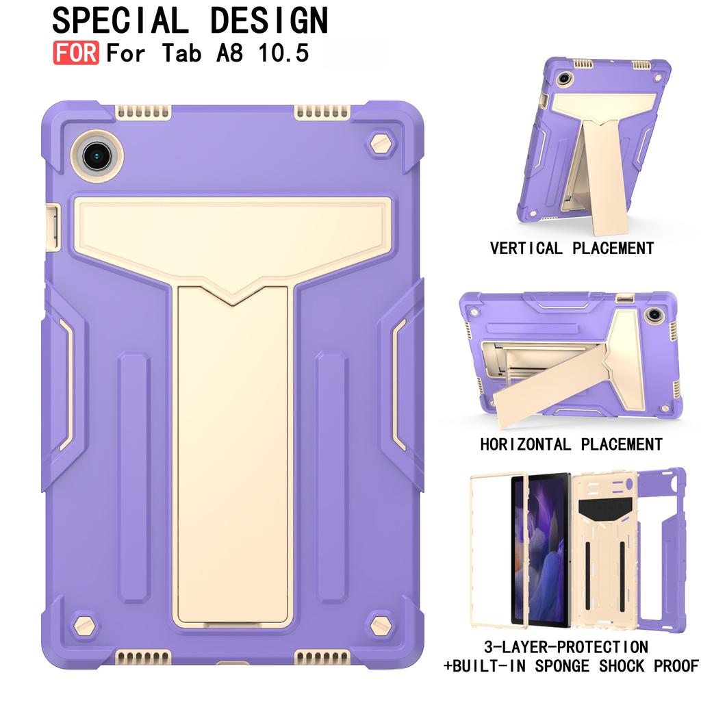 Tablet Case for Samsung Tab A8 10.5 inch (SM-X200/X205), Built-in T-Shaped Stand, Two-Tone Design, All-Round Protection