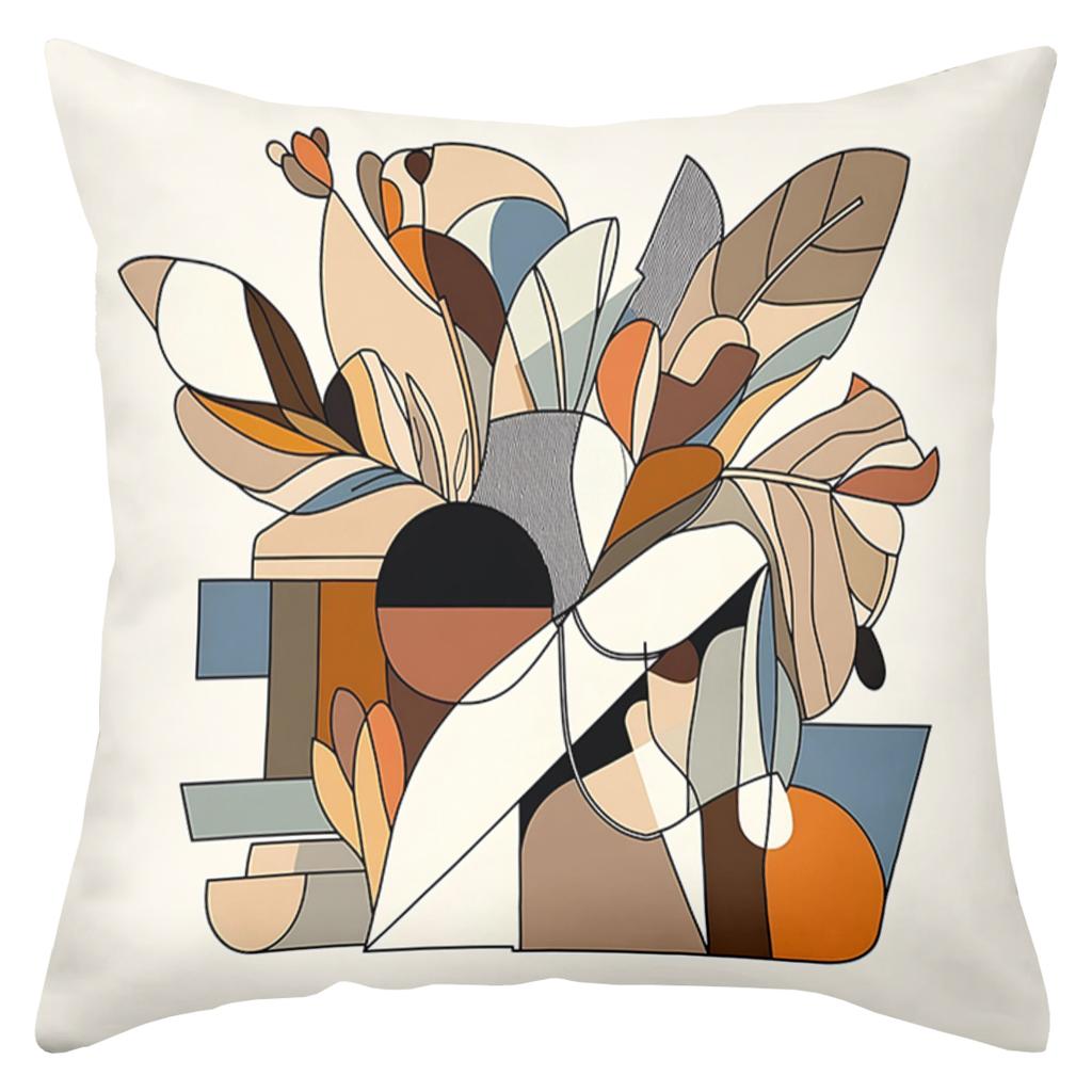 Modern Abstract Floral Pattern Decorative Cushion Covers Polyester Pillowcase, Sofa Decorative Cushion Cov Headboard Pillow