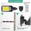 Sensor Street Lamp 3 Light Modes Outdoor Waterproof Security Solar Lamps Garden Terrace Garage Door Street Lighting 108COB 28SMD