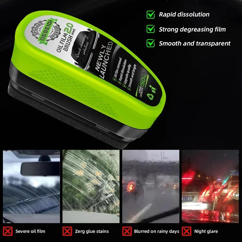 150ml Car Glass Oil Film Remover Glass Cleaning Board Hydrophobic Glass Coating for Windshield Clear Window Auto Detailing Tool