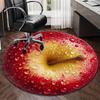 Wet Apple Close-up round carpet Chair cushion Round Entryway Rug, Soft Round Rugs for Living Room, Bedroom, Circle Carpet decor gifts