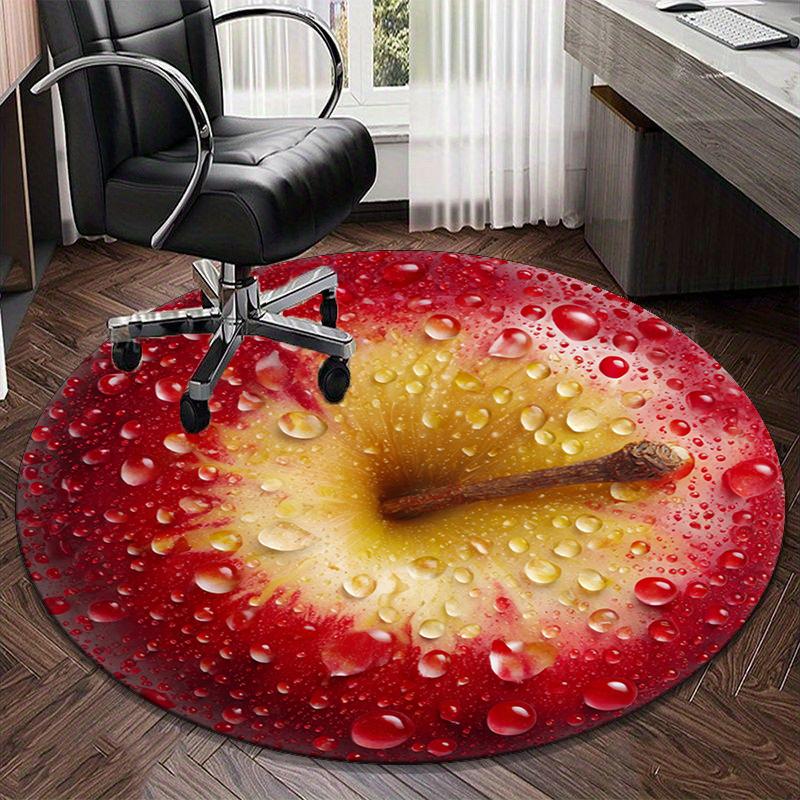 Wet Apple Close-up round carpet Chair cushion Round Entryway Rug, Soft Round Rugs for Living Room, Bedroom, Circle Carpet decor gifts