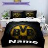 3pcs Duvet Cover Set (1*Duvet Cover + 2*Pillowcase, Without Core), Custom Name Borussia Dortmund Pattern Bedding Set, Home Bedroom Decor Gift