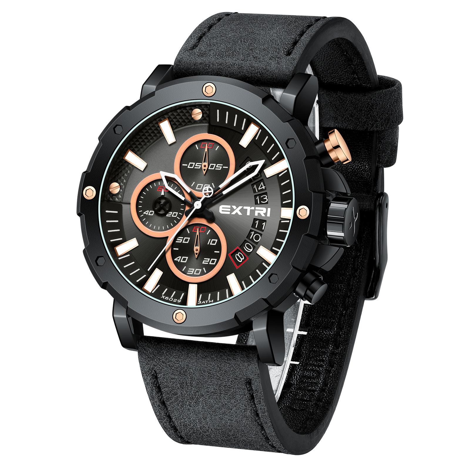 Extri Men S Belt Watch Fashion Waterproof Luminous Calendar Quartz Watch